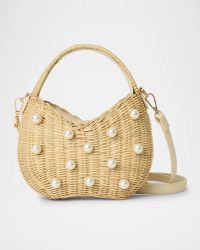 Chloe Mini Pearly Rattan Top-Handle Bag