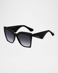 Tailoring Logo Acetate Butterfly Sunglasses