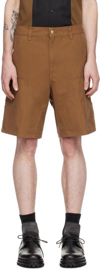 Carhartt Work In Progress Short brun clair à empiècement aux genoux