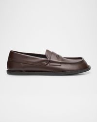 Men's Leather Moc-Toe Penny Loafers