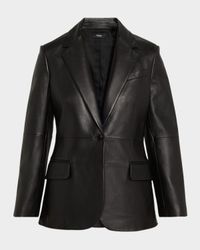 Lynnia Lambskin Leather Blazer