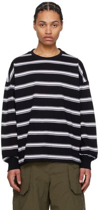 Juun.J Black Striped Long Sleeve T-Shirt