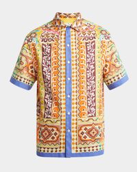 Men's Ornate Floral Short-Sleeve Shirt