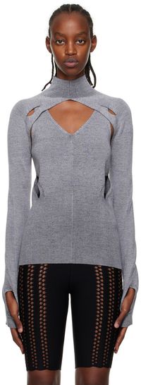 Dion Lee Gray Skivvy Turtleneck & Tank Top Set