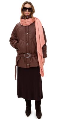 Marbell Amy Faux Leather Puffer Mocha Mousse 1