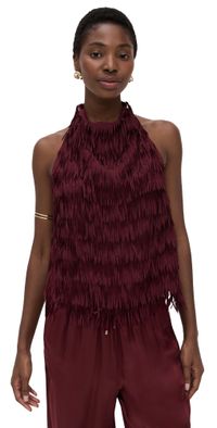 ROAME Sicilia Fringed Top Sangria S