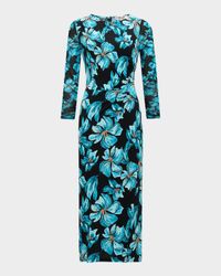 Linea Ruched Floral-Print Midi Dress