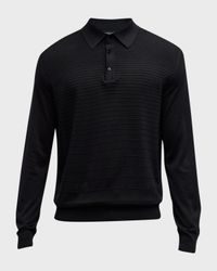 Men's Silk Ribbed Polo Shirt