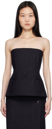 CO Navy Tailored Bustier Top