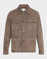 Men's Taupe Suede Chore Coat