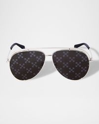 Men's Winner Arrow-Lens Metal Aviator Sunglasses