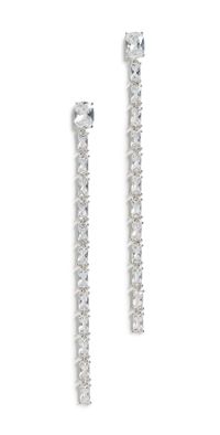 SHASHI Baguette Tennis Earrings Silver One Size