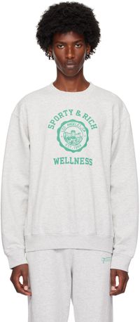 Sporty & Rich Pull molletonné gris à logo Emblem