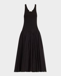 Double-Layered Crinoline Maxi Dress