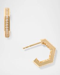 18K Yellow Gold Eclipse Diamond Huggies