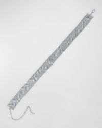 Round Cubic Zirconia 9-Row Channel Choker Necklace