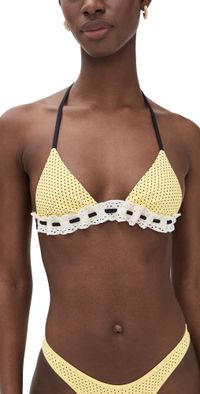 Frankies Bikinis Lana Bikini Top Lemon Dot L