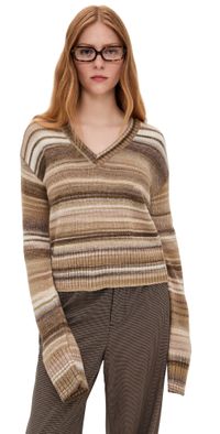Veronica Beard Diora Pullover Desert Khaki Multi XS