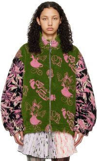 Chopova Lowena Khaki & Pink Cartoon Jacket