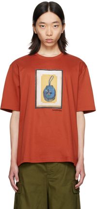 Lanvin T-shirt rouge à écusson graphique