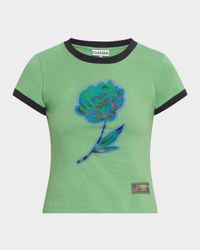 Floral Cotton Jersey Baby Tee