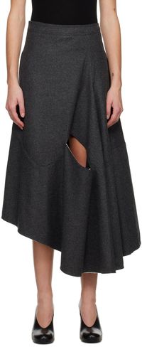 Niccolo Pasqualetti Gray Lacuna Midi Skirt