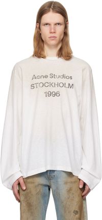 Acne Studios Off-White Relaxed Fit Logo T-shirt