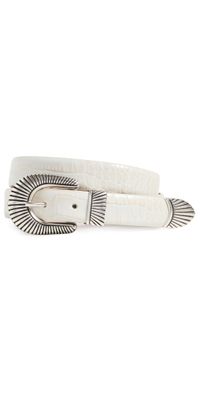 Anderson's Narrow Western Mock Croc Belt Taupe 85