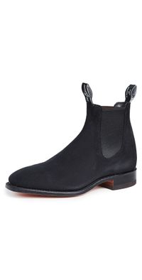 R. M. Williams Suede RM Chelsea Boots Black 12