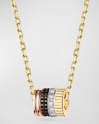 Quatre 18K Gold Small Diamond Pendant Necklace