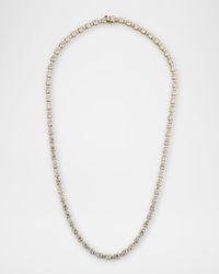 18K Yellow Gold Diamond Tennis Necklace, 17"L, 16.83tcw
