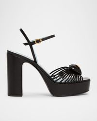 VLogo Royal Heart Leather Platform Sandals