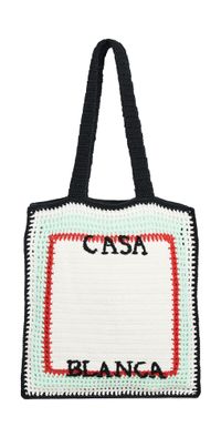 Casablanca Crochet Bag White One Size