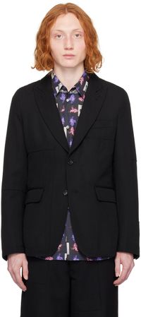 Comme des Garçons Shirt Black Peaked Lapel Blazer