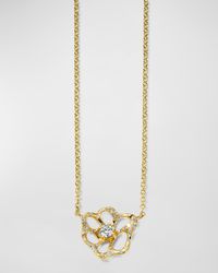 18K Stardust Drizzle Small Flower Necklace with Diamonds