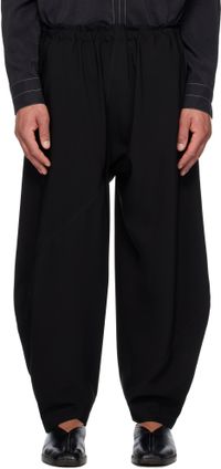 132 5. ISSEY MIYAKE Black Parallel Wrap Trousers