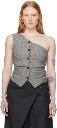 Acne Studios Gray Single-Shoulder Tank Top