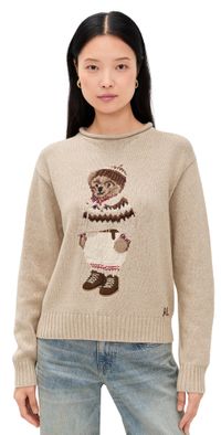 Polo Ralph Lauren Long Sleeve Cotton Crewneck Pullover Sweater Dark Almond Marl XL