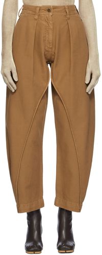 JW Anderson Pantalon brun clair à coutures torsadées