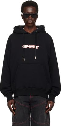 Off-White Pull à capuche de planchiste noir à logos