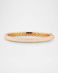 18K Yellow Gold Thin Pavé Diamond Bangle