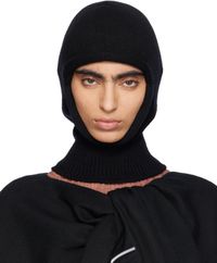 ISSEY MIYAKE Black Chunky Wool Balaclava