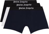 Palm Angels Ensemble de trois boxers multicolores à logo en tissu jacquard