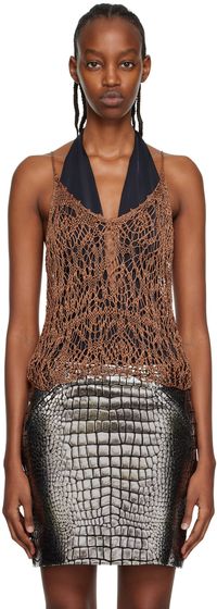 TOM FORD Tan Scoop Neck Tank Top