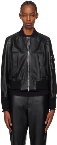 Proenza Schouler Black Proenza Schouler White Label Mika Leather Bomber Jacket