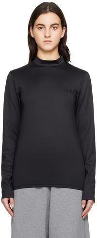 MM6 Maison Margiela Black Embroidered Turtleneck