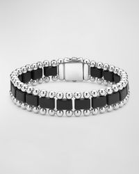 Men's Anthem Matte Black Caviar Link Bracelet, 15mm