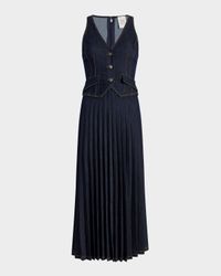 Esther Pleated Denim Midi Dress