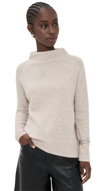 Vince Boiled Cashmere Funnel Neck Pullover Marble L