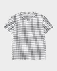 Check Short-Sleeve Crewneck Top